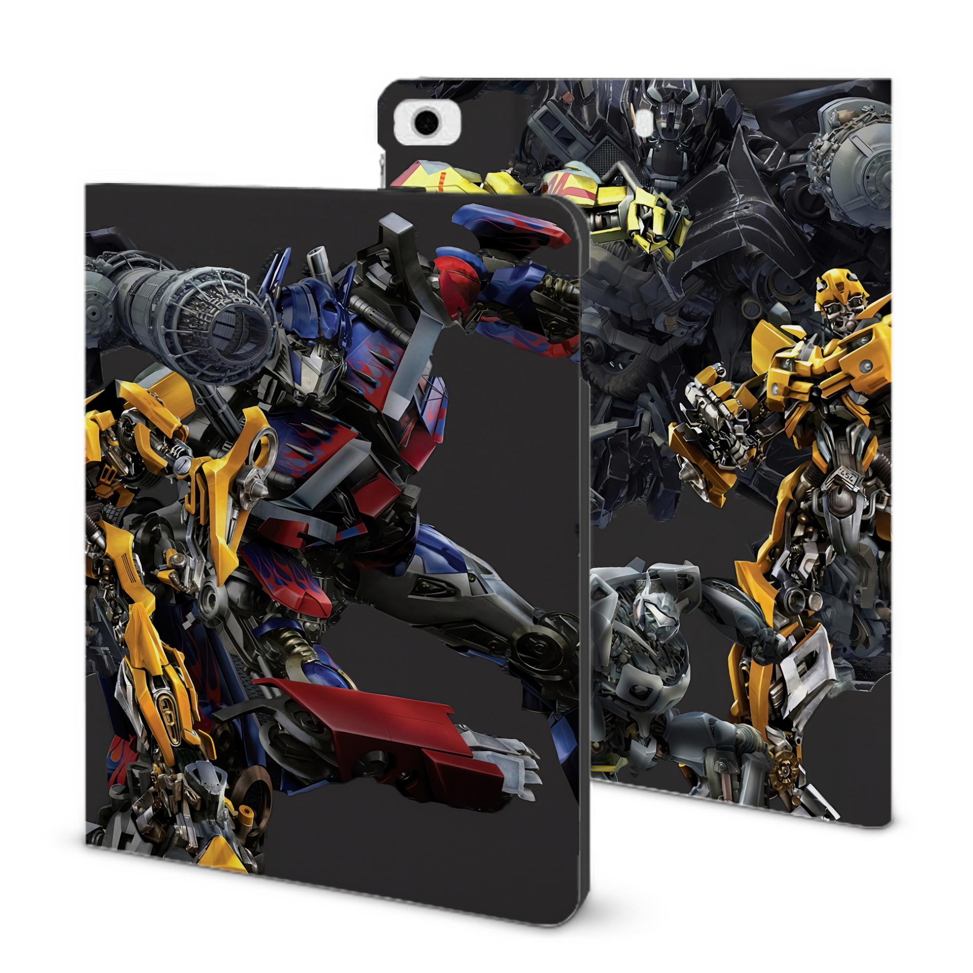 （画像用） Transformers トランスフォーマー IPad ケース ブック型 PUレザー TPU 耐衝撃 軽量 薄型 ペン収納なし 全面保護 IPad 各モデル対応